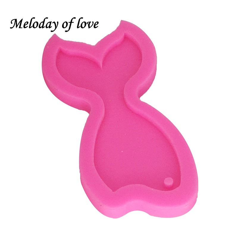 新品Mermaid tail shape silicone mold for keycha Pendant Key