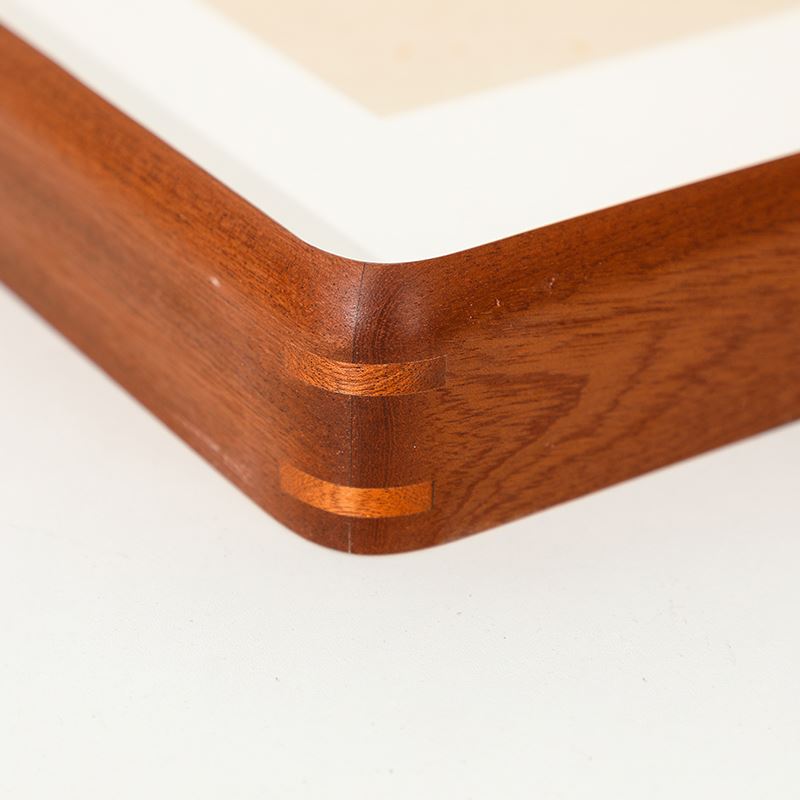 实木相框挂墙简约新中式沙比利圆角榫卯长方形斗方字画框装裱窄边