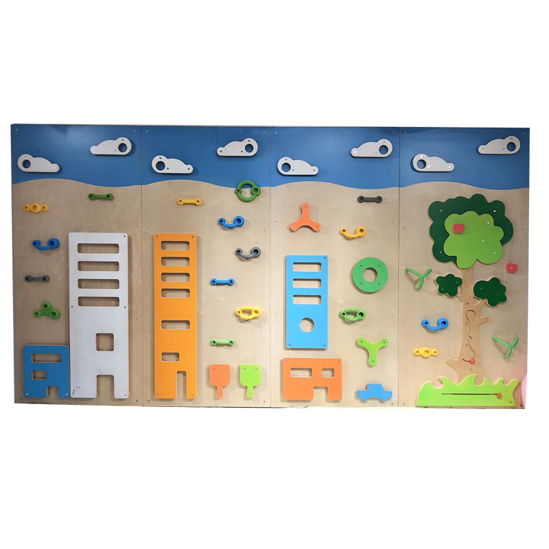 儿童攀岩墙 木制攀爬墙攀登墙面儿童架 室内屋顶悬挂吊缆教具