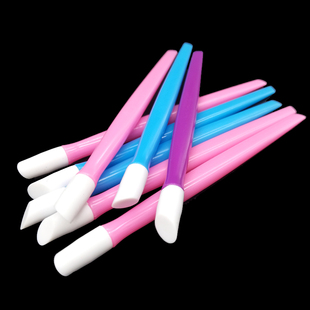 10 pcs/lot Soft Plastic Nail Cuticle Pusher Rubber Head Pres