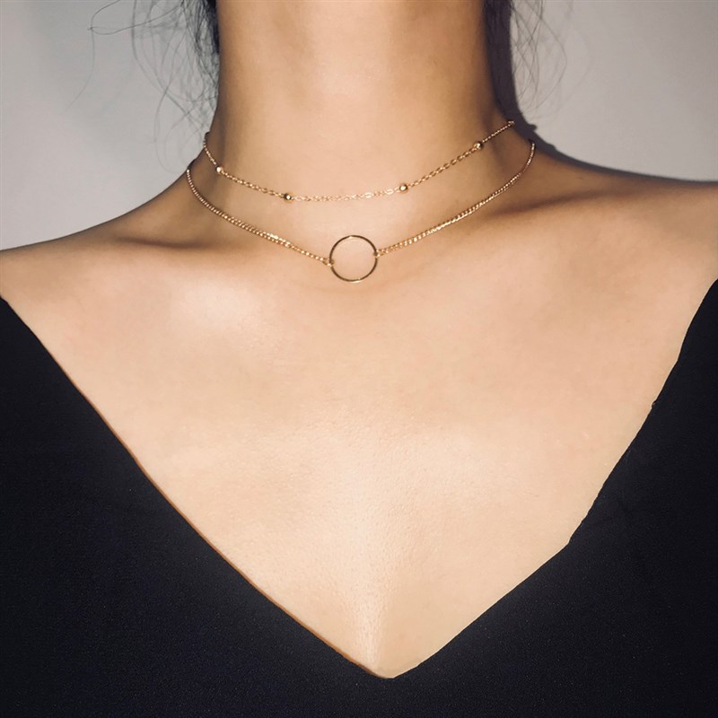 SNG New Arrival 2022 Fashion Modern Choker Necklace Two Laye