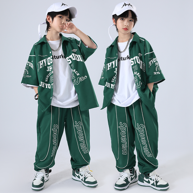 嘻哈童装潮牌街舞儿童潮服套装女童hiphop炸街演出服男童街舞潮装