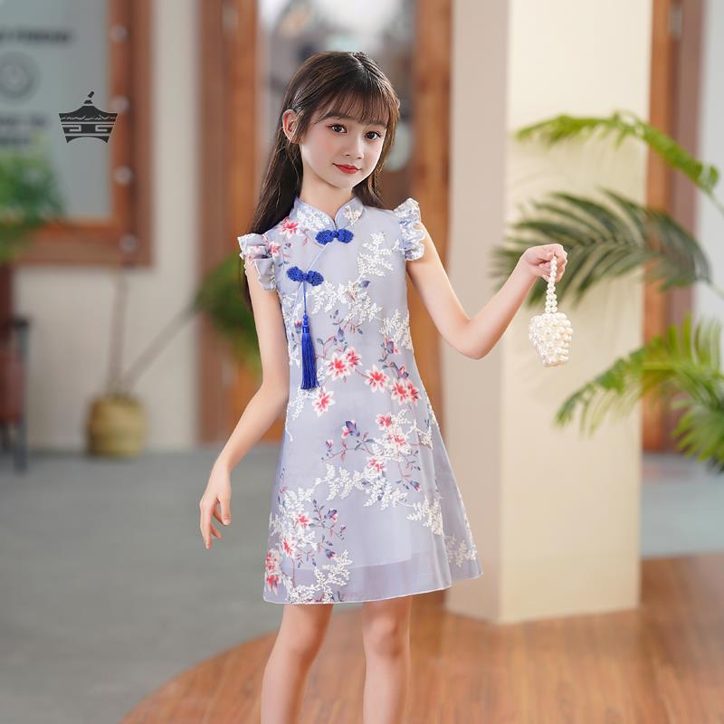 女童旗袍夏季中国风薄款儿童夏款连衣裙夏2023新款女孩夏装汉服裙
