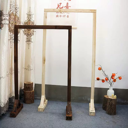 婚庆拱门落地衣架 实木架婚礼户外布置道具 摄影花门迎宾背景支架