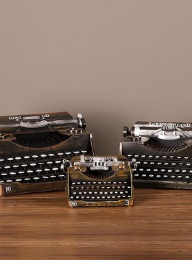铁艺复古打印机模l型摆件年代感怀旧老式物件咖啡厅店铺橱窗装饰