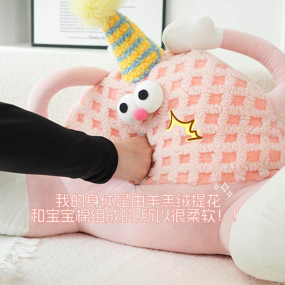 可爱卡通抱枕腰靠 多巴胺小怪兽舒适柔软靠垫 卧室床头沙发护腰垫,居家布艺,抱枕被,淘宝优惠券,粉丝福利购,淘宝优惠卷