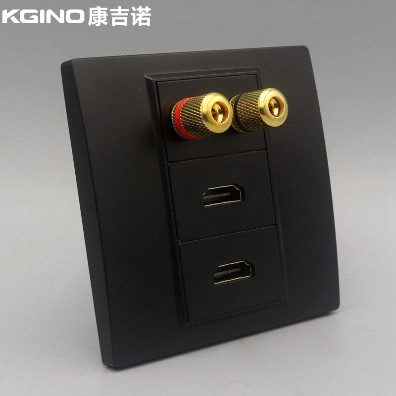 2.0HDMI高清电视带5.1音响墙壁面板黑色86型双头音箱HDMI高清插座