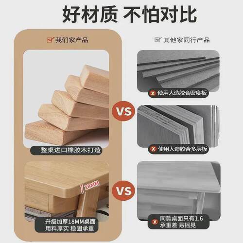 实木书桌防掉少儿书桌卧室家用写字桌学生书桌子电脑桌卧室小户型