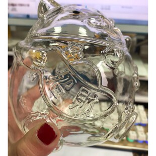 创意礼品只进g不出新款猫咪透明玻璃储蓄罐存钱罐家居摆件生日礼