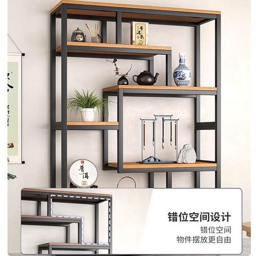 隔断柜墙柜书架置物架落地展示柜家用客厅整墙书柜一体靠墙博古架