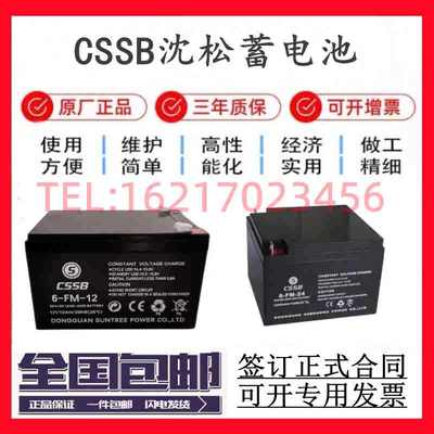 CSSB沈松蓄电池6-FM12V7a9a14a17a20a24a33a38a40a65a100ah直流屏