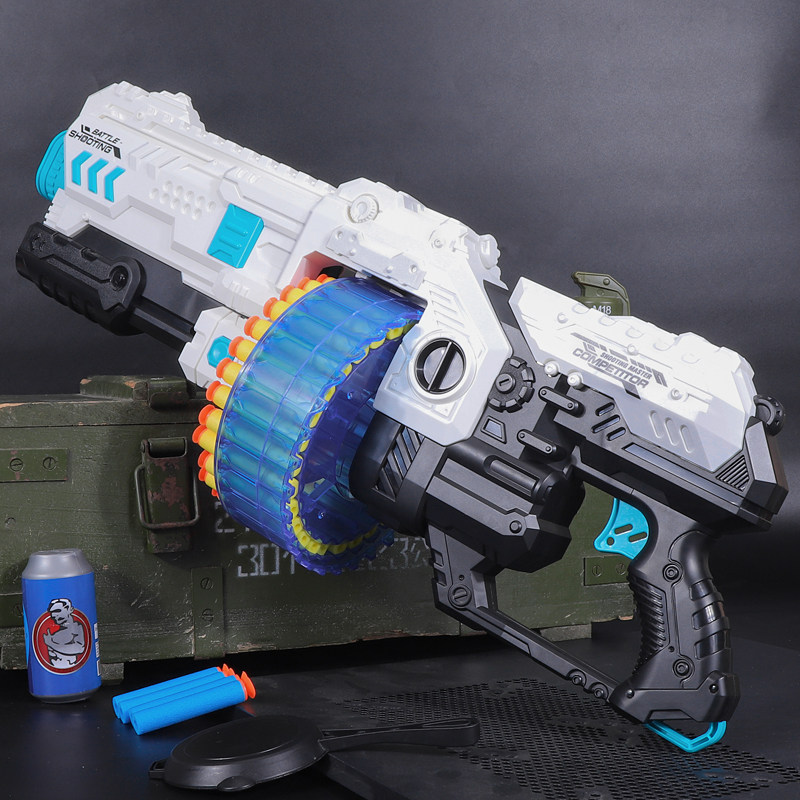 男孩玩具eva电动连发软弹枪安全泡沫海绵加特林自动子弹蛋抢手动