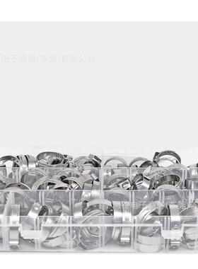 适配跨境100PCS盒装304不锈钢单耳无极卡箍喉箍水油PEX管道专用软