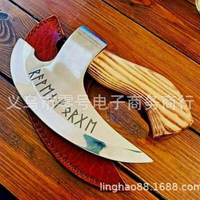 适配跨境新品 Viking Hatchet 手工披萨切割斧不锈钢优质耐用的刀