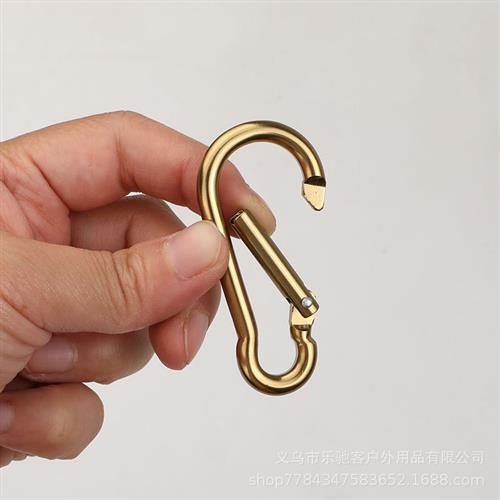 适用6号D型铝合金快挂钩 户外登山扣 背包外挂锁连接环野营小配件