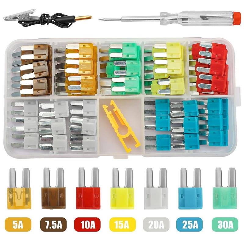 适配跨境105PCS盒装 微型汽车插片式保险丝/ATR-04保险片带拉