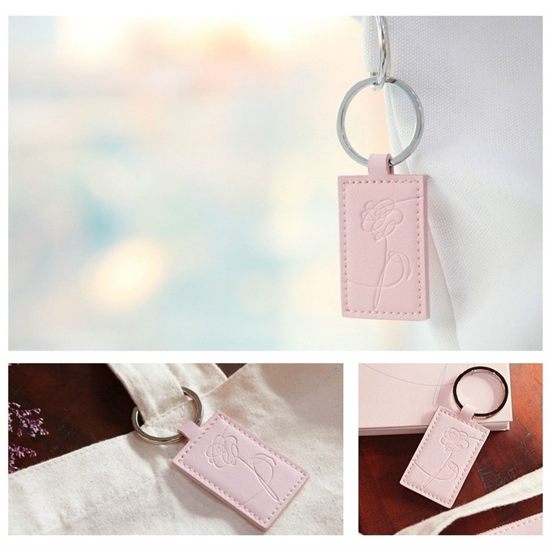 Leather Keyring Keychain Rose Love Myself Backpack