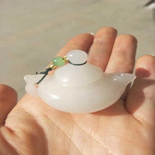 好货厂家 天然玉器工艺品把把壶 阿富汗玉器礼品 羊脂级白玉壶