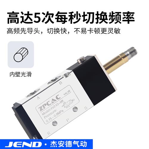 二位五通气动电磁阀换向气阀4V210-08气缸220V控制阀电阀24V开关