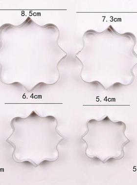 4Pcs Plaque Cutter Cookies Frame DIY Cake Oval Square Rectan