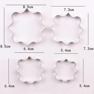 Cookies Frame Square Plaque Rectan Oval Cutter Cake 4Pcs DIY
