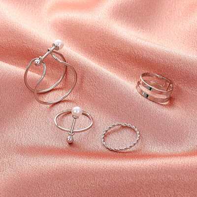 极速Star ring set personality word match double-layer ring a