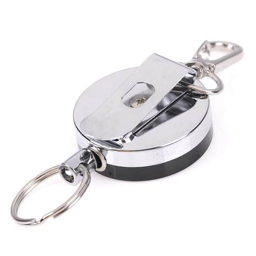 Clips Badge Reel Key-Ring Id-Card-Holder Retractable Elastic