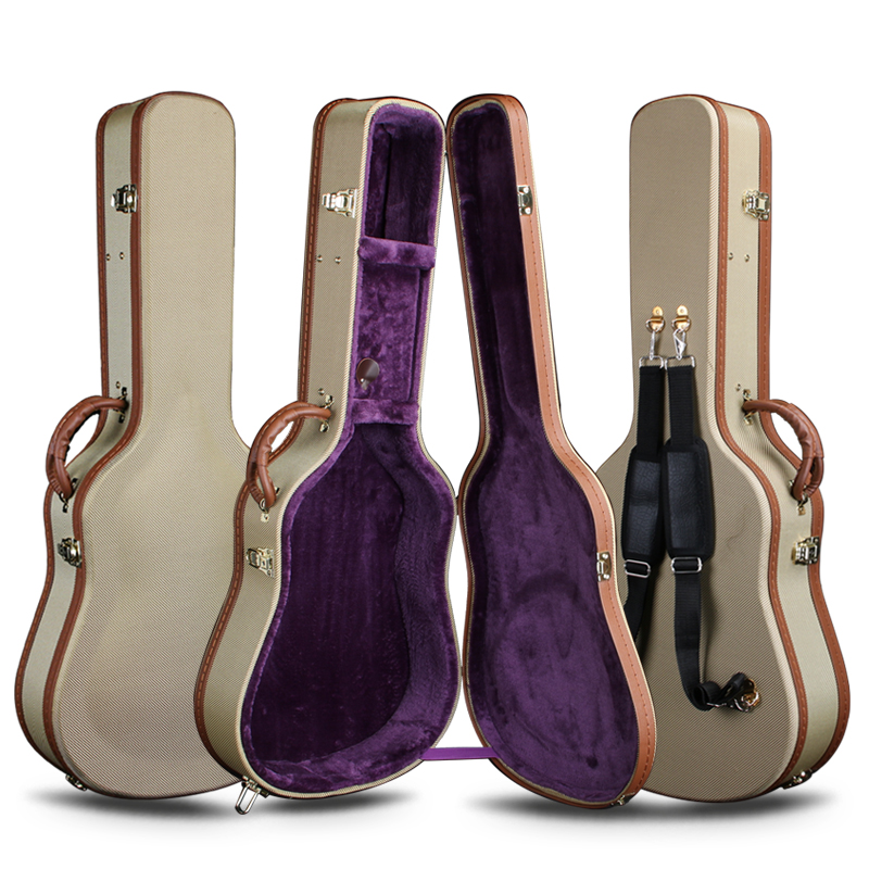 木吉他琴盒40寸41寸民谣箱防潮防震抗压木质皮箱可托运双肩吉它包
