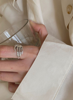 极速Retro Punk Opening Skull Finger Rings Steampunk Hip Hop