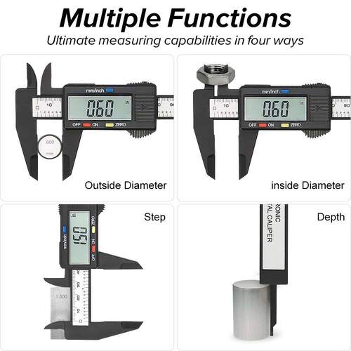 好货150mm 100mm Electronic Digital Caliper Carbon Fiber Dial