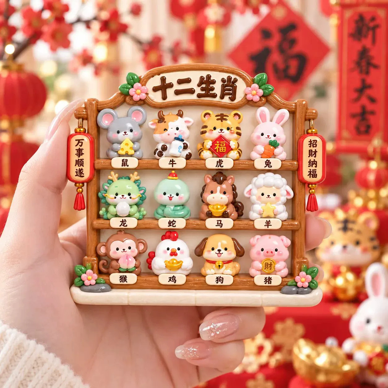 十二生肖创意树脂立体浮雕磁吸冰箱贴冰箱装饰送朋友小礼品