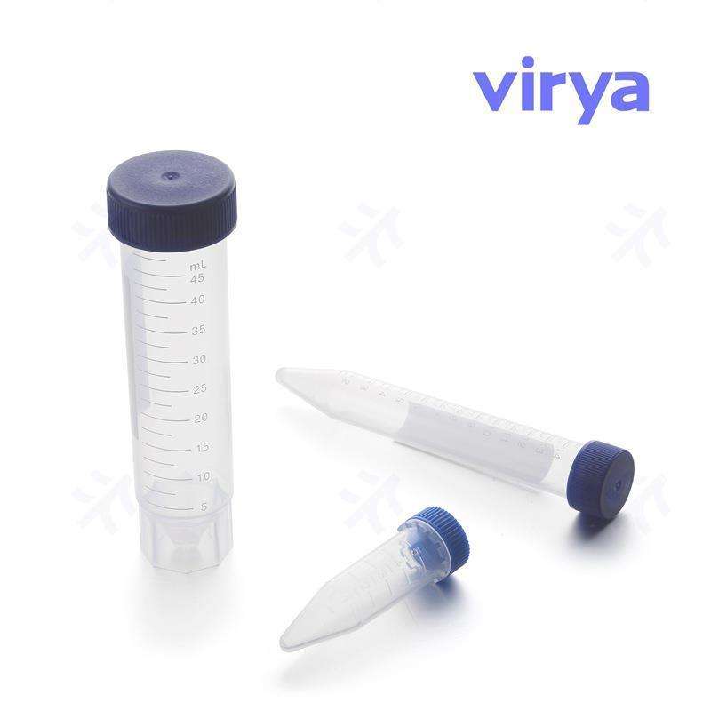 现货Virya大容量离心管50ml非灭菌带架旋盖离心管3115002