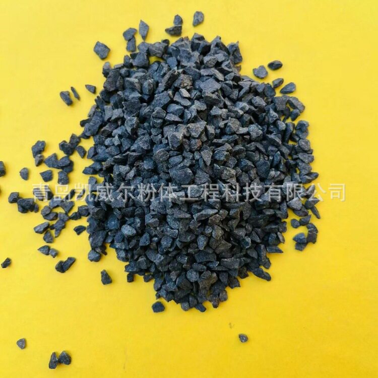 哑光黑色瓜子片砾石 尖角碎石 园林铺路胶粘石用骨料现货