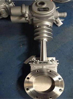 PZ973Y-16P 电动明杆刀型闸阀 380V开关型电动对夹刀闸阀