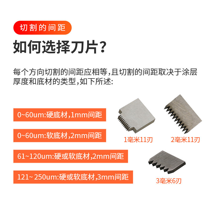 祈工QFH百格刀测试工具漆膜划格器刀片油漆附着力测试仪百格测试