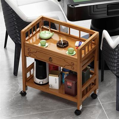 麻将桌茶几茶水架可移动边几棋牌室非实木小推车零食收纳摆放架子