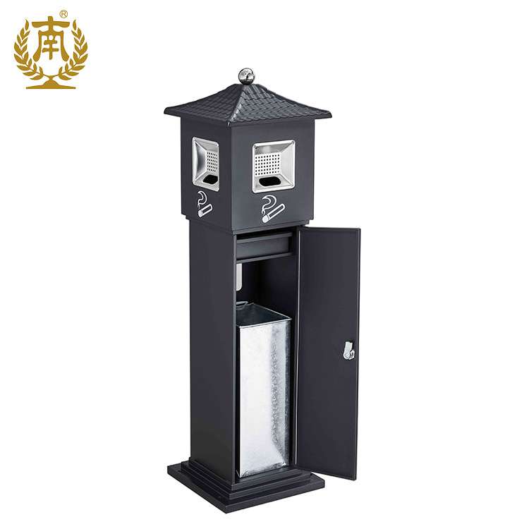广州南方户外公共场所铁质垃圾桶黑色烤漆烟灰垃圾桶GPX-255