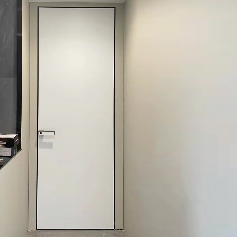 南京工厂简约极窄边框隔音隐形平开免漆生态铝合木门无框门卧室门