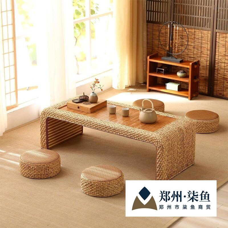 藤编日式矮茶几榻榻米桌