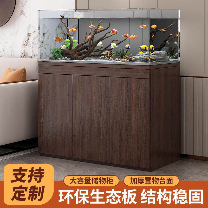 轻奢客厅家用鱼缸柜子鱼缸底柜玄关隔断柜鱼缸架子水族箱底座