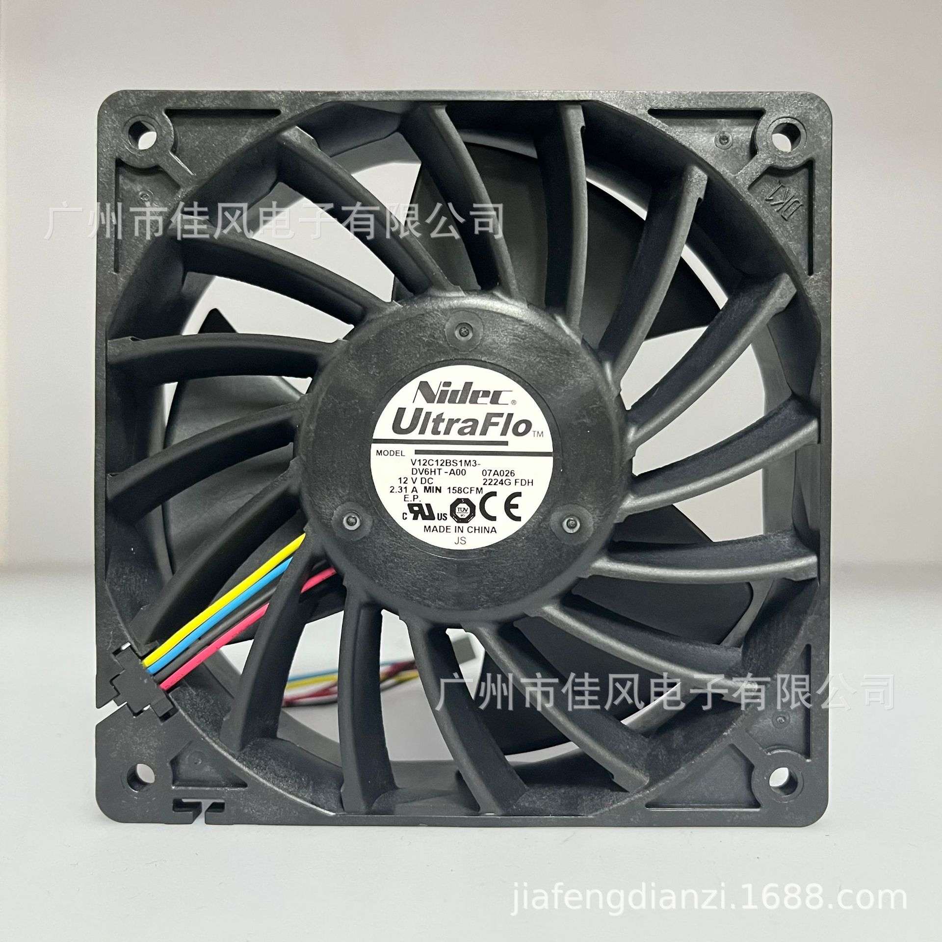 NIDEC散热风扇V12C12BS1M3-DV6HT-A00 12V2.31A增压暴力直流风扇