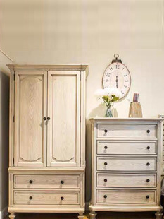 全实木小衣柜矮收纳白色纯实木原木美式小户型儿童男女孩卧室家用