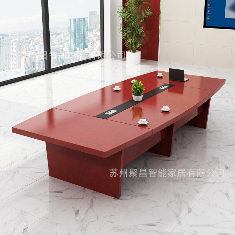 油漆实木贴皮大型多人会议桌