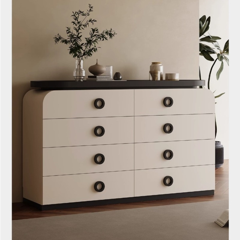 意式极简八斗柜边柜客厅靠墙抽屉柜储物柜现代简约卧室床尾收纳柜