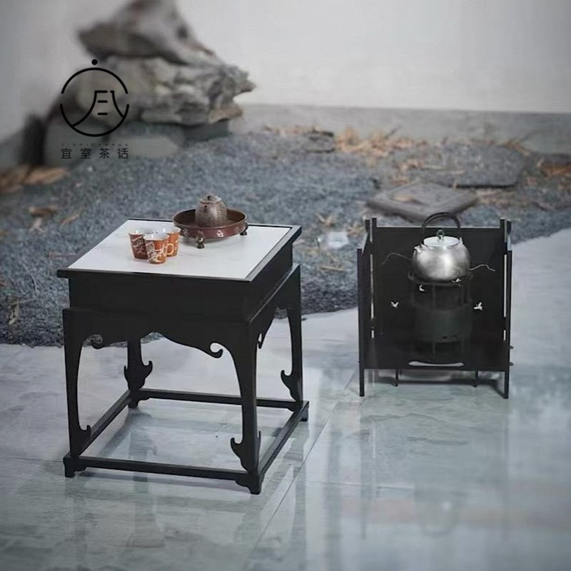 立木堂宋式铁艺精钢炭炉围炉煮茶茶桌几一体多功能火钵取暖碳炉