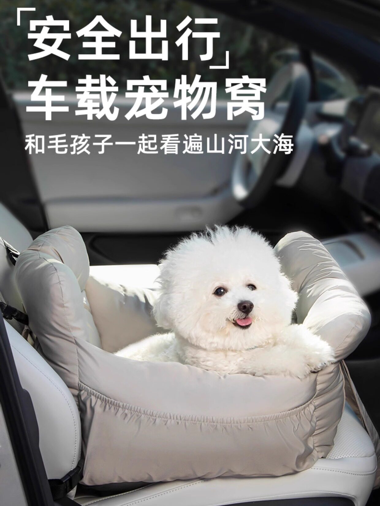 宠物车载窝外出包小型犬狗狗猫咪座椅车载垫坐车可拆洗棉