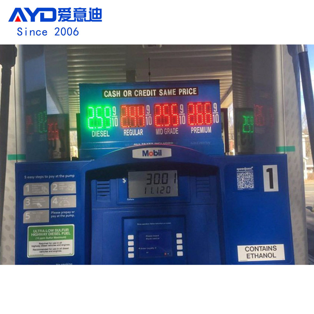 国外加油站油价牌加油机LED油价屏 4寸 8.88 LED数字板应用案例