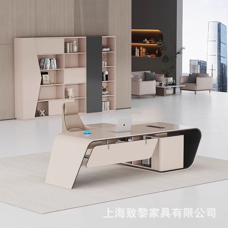 简约现代轻奢烤漆老板桌