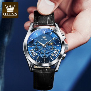 手表男表 明星代言欧利时品牌手表多功能石英表计时带日历男士