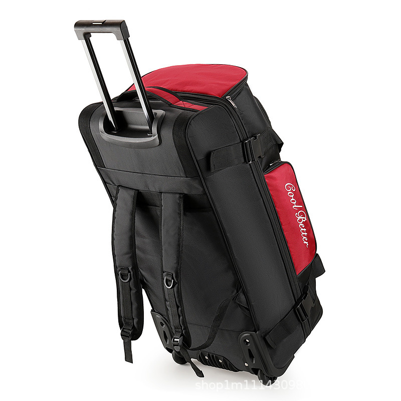 超大容量旅行拉杆包可双肩背拖轮包衣物被褥收纳包特大折叠轮子包